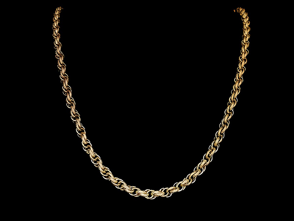Lange Kette XXL vergoldet aus Kordel Kette mit einer Breite von 5,2 x 5,2 mm und einer Länge von 80 cm, Hersteller Juwelier Harnisch, hochwertig verarbeitet.