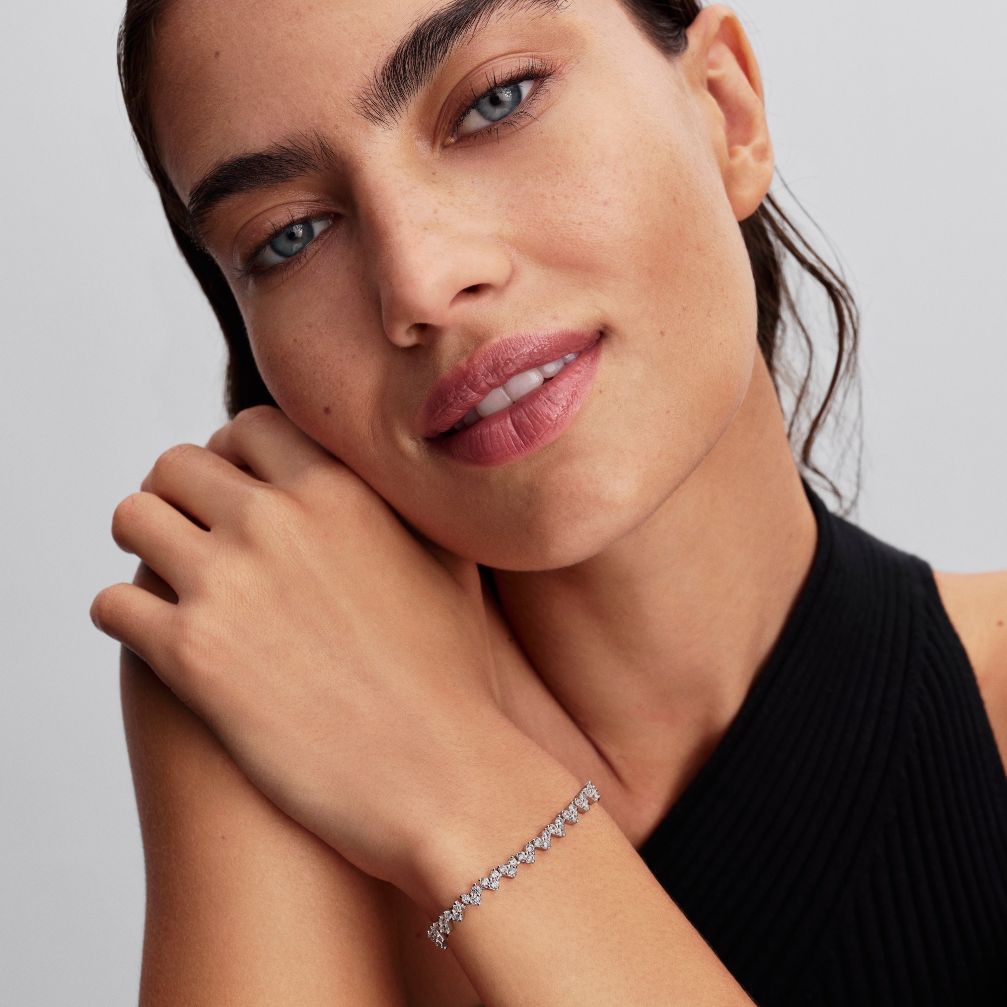 Pandora Drei Steine Herz Armband - Silber - Zirkonia – Ansicht 4