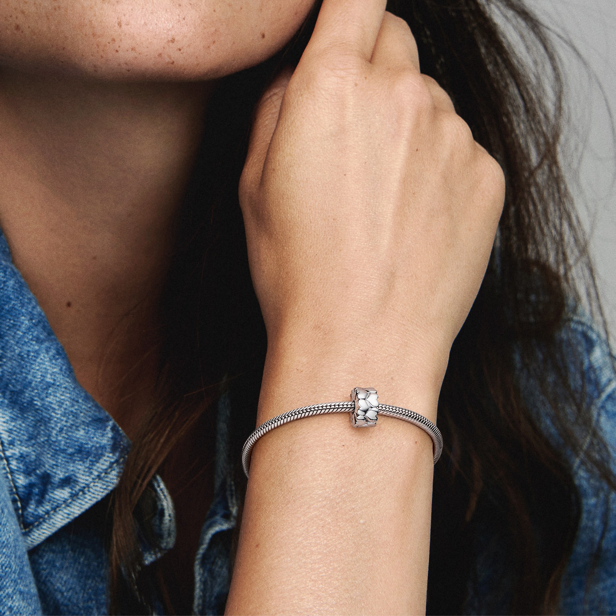 Pandora Herzmuster Clip Charm - Sterling Silber – Ansicht 4