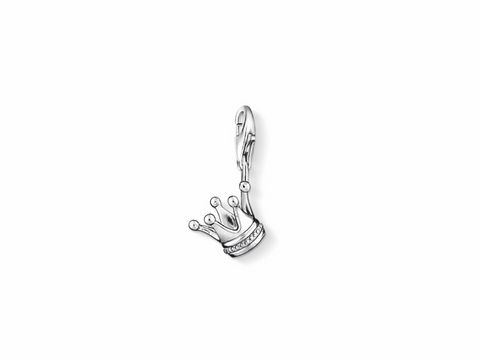 40000480-0 Thomas Sabo Krone Charms Anhänger aus Silber mit feinen Details und glitzernden Steinen, ideal für persönliche Schmuckkollektionen und stilvolle Akzente.