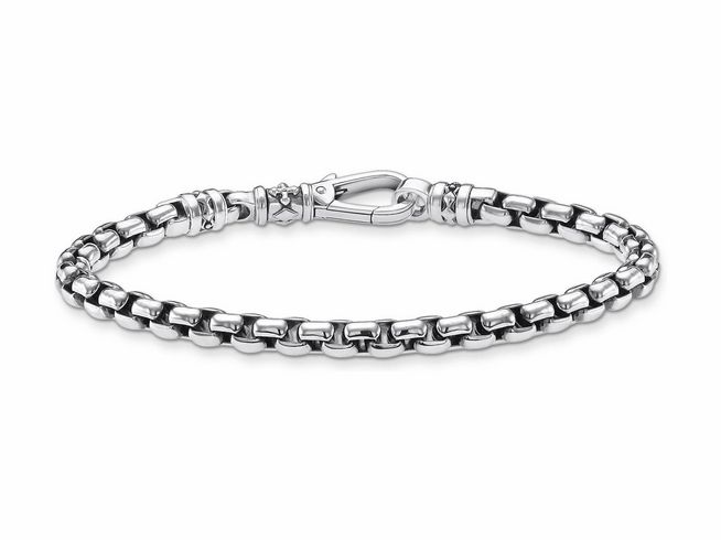 Sterling Silber Armband A2005-637-21-L18 von Thomas Sabo, 18 cm lang, mit einer eleganten und robusten Gliederkette, ausgestattet mit einem praktischem Verschluss.