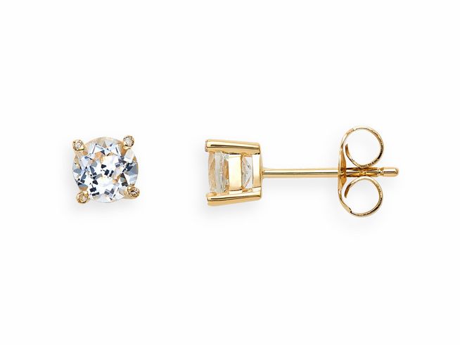 Xenox Gold Ohrringe XG4541G in Gelbgold 375 mit einem funkelnden Farbstein, stilvolles Design, ideal für eleganten Ohrschmuck. Echt Gold und hochwertig verarbeitet.