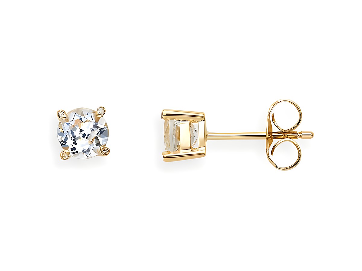 Xenox Gold Ohrringe XG4541G in Gelbgold 375 mit einem funkelnden Farbstein, stilvolles Design, ideal für eleganten Ohrschmuck. Echt Gold und hochwertig verarbeitet.