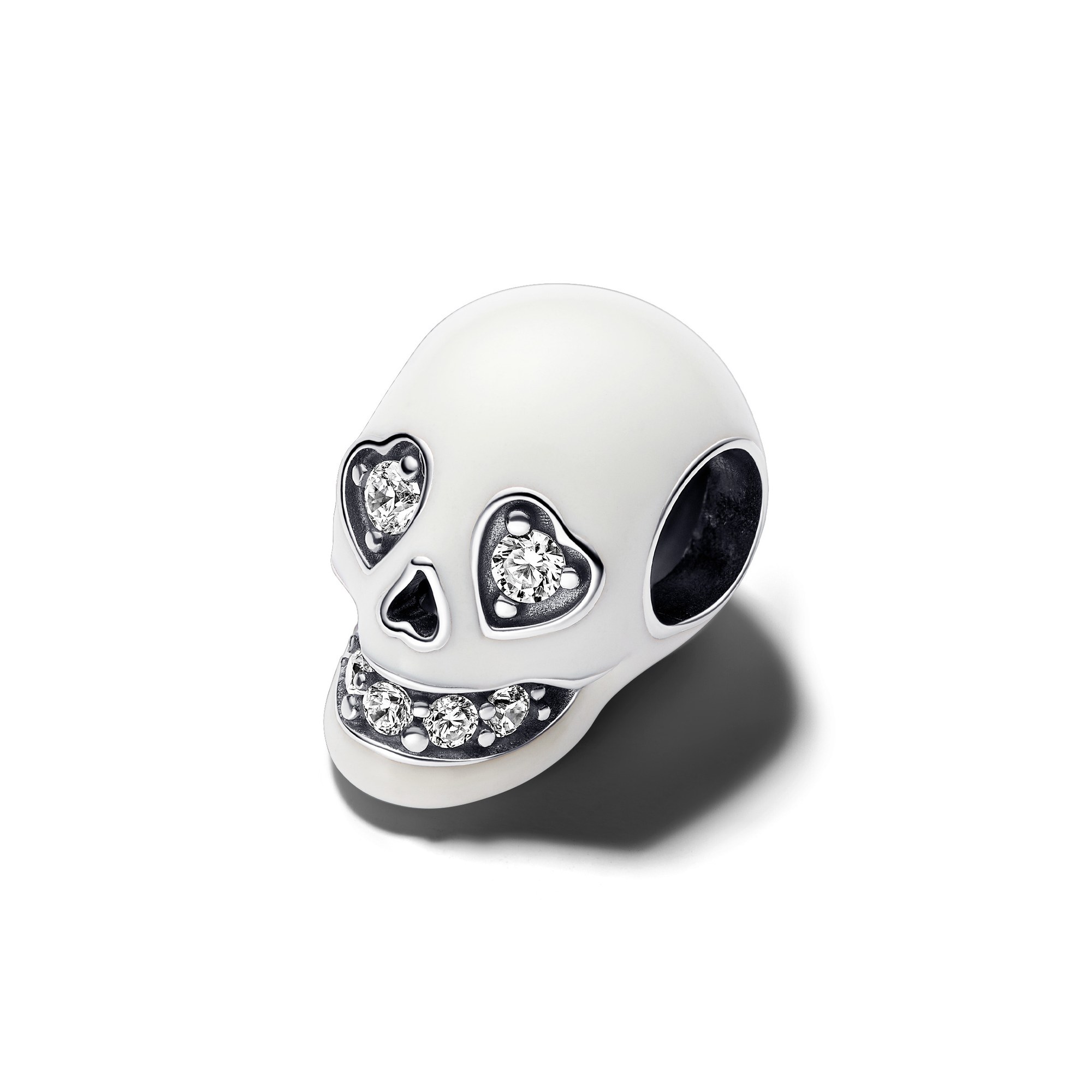 Pandora Totenkopf - im Dunkeln leuchtend - Sterling Silber - Zirkonia + Emaille Ansicht 4 – Ansicht 4