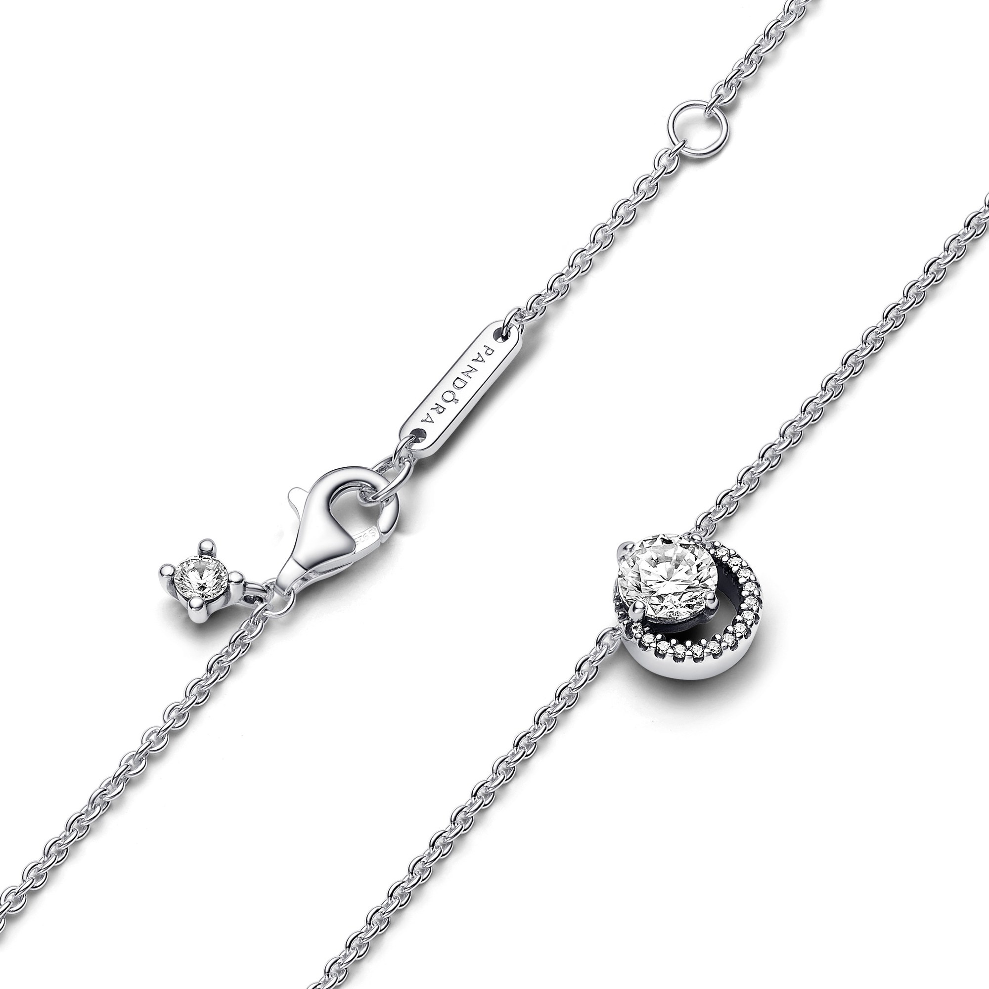 Pandora Funkelnder Runder Strahlenkranz Collier-Halskette - Silber - Zirkonia klar - 45 cm Ansicht 3 – Ansicht 3