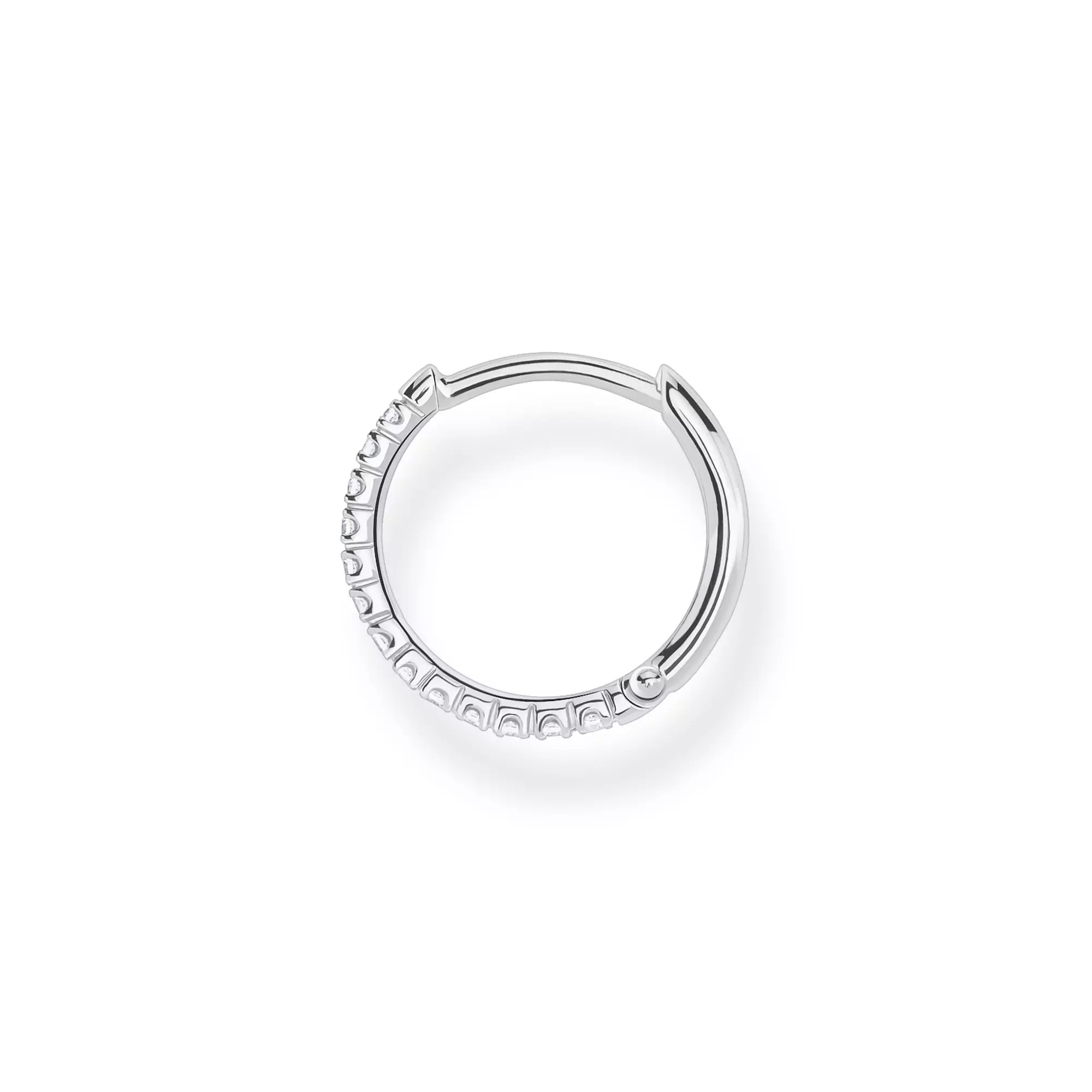 Thomas Sabo Einzel Creole weiße Steine silber – Zirkonia – 14 mm hoch – Ansicht 2
