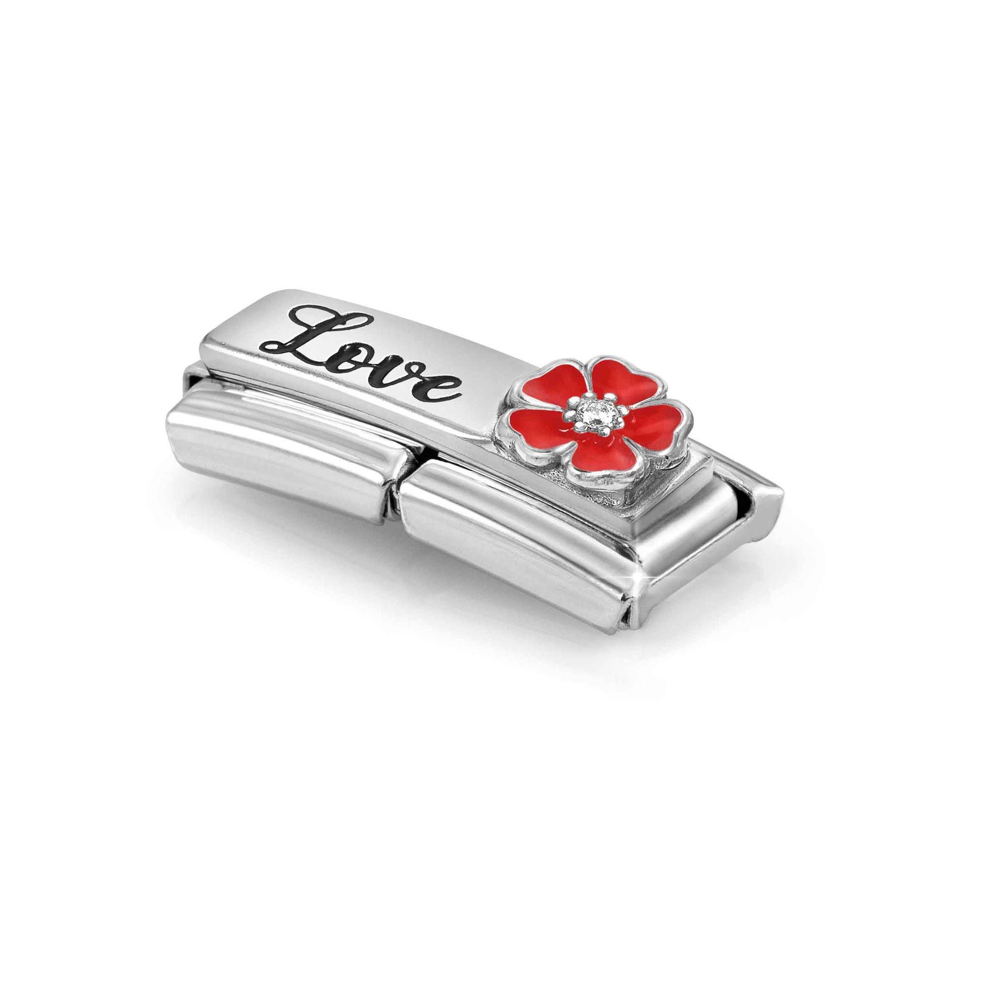 Nomination Composable Classic Double Charm Love Blume - Edelstahl, Sterling Silber, Emaille – Ansicht 4