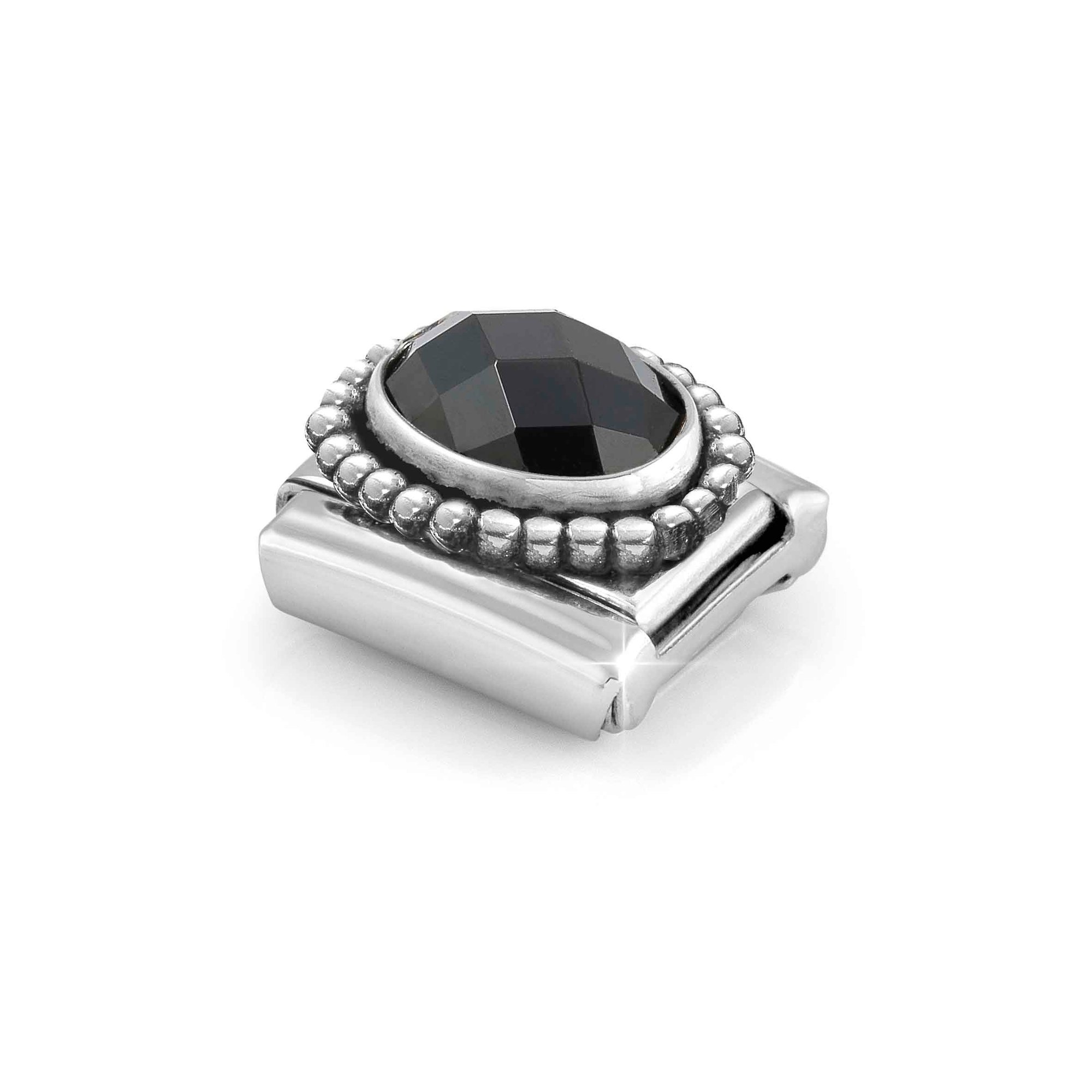 Nomination CLASSIC Element - fac. Zirkonia - oval in Sterling Silber Kugel - Schwarz – Ansicht 5