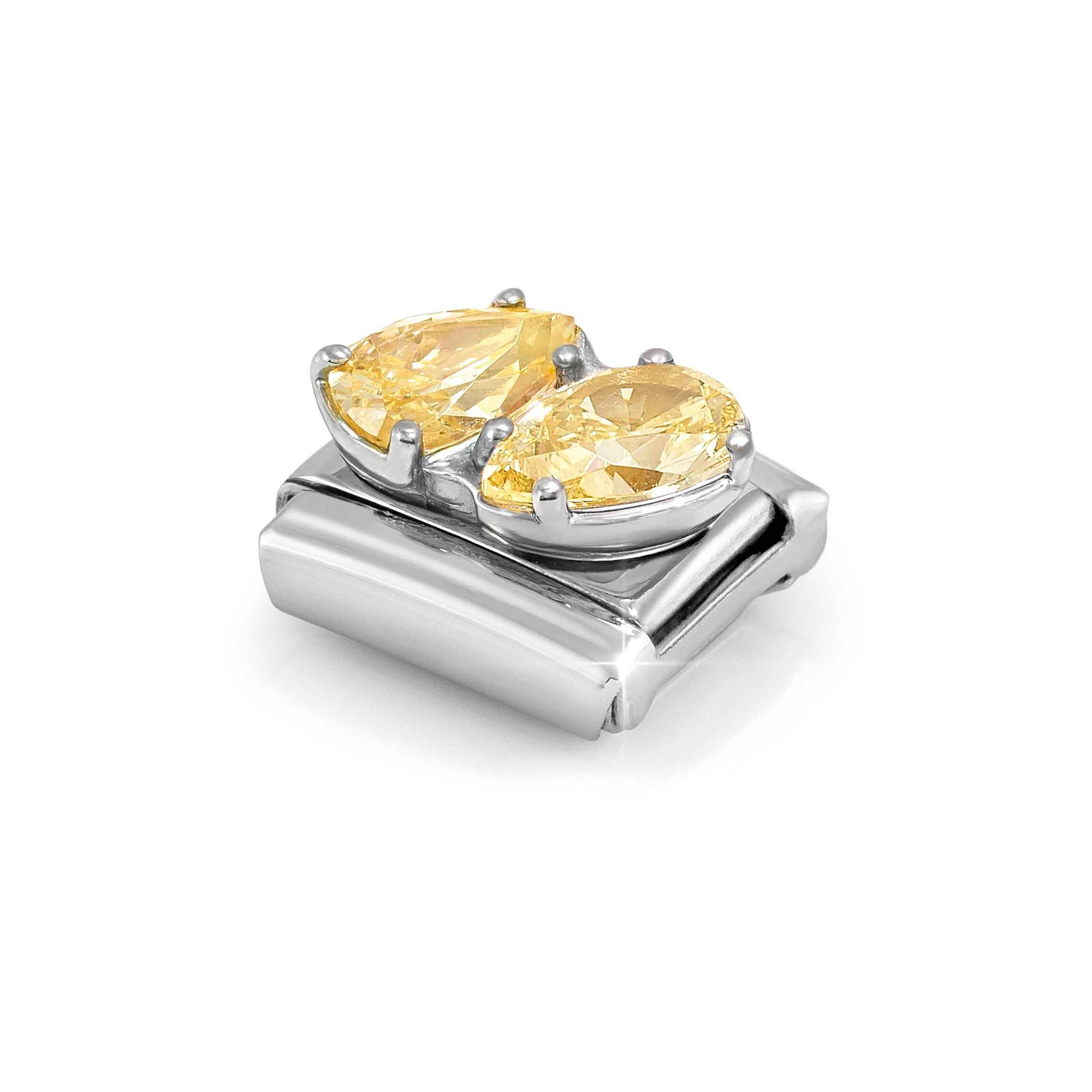 Nomination Classic Sterling Silber charm - 2 Tropfen - Zirkonia - Gelb – Ansicht 5