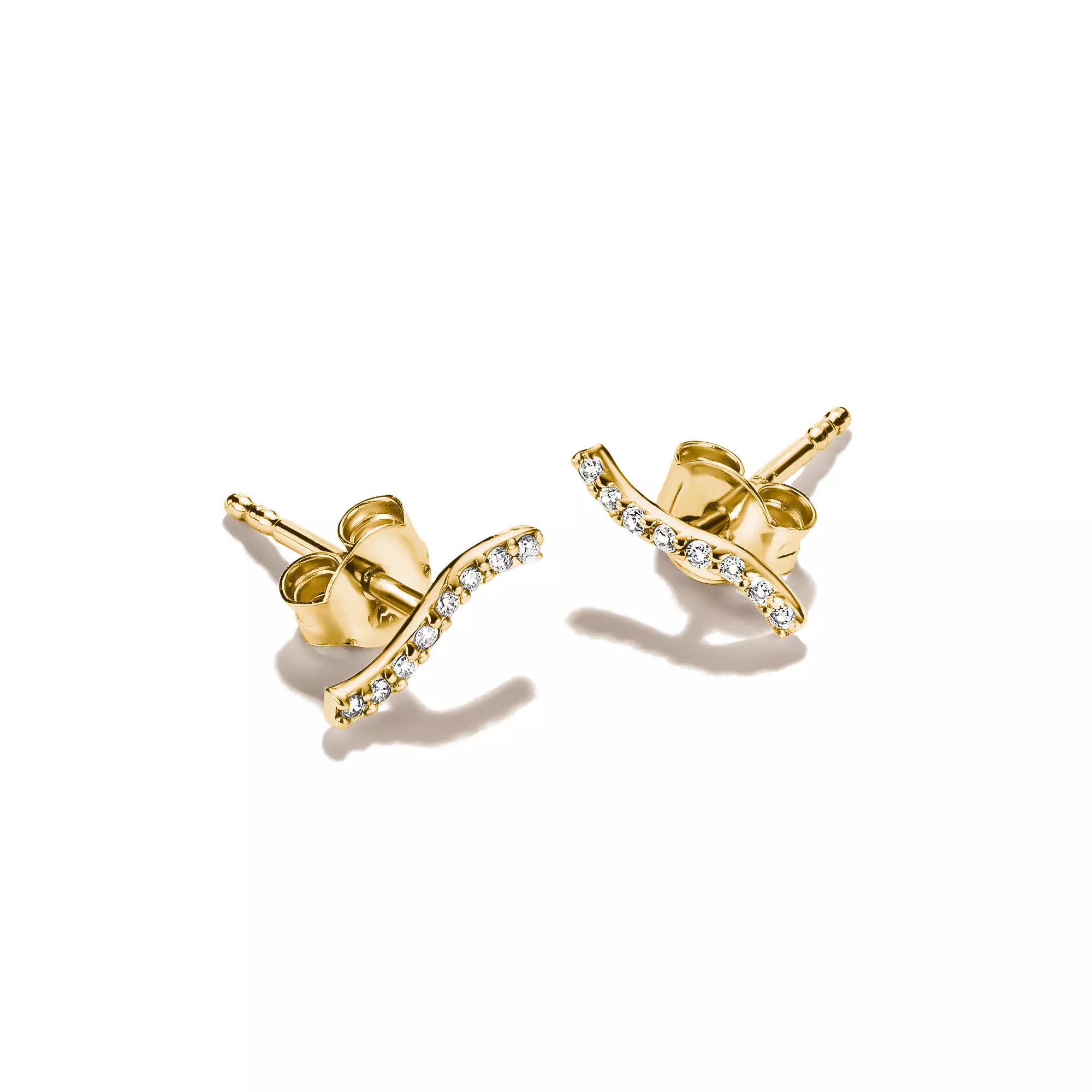 Thomas Sabo Ohrstecker mit weißem Zirkonia – vergoldet – 2,3 mm breit – Ansicht 2