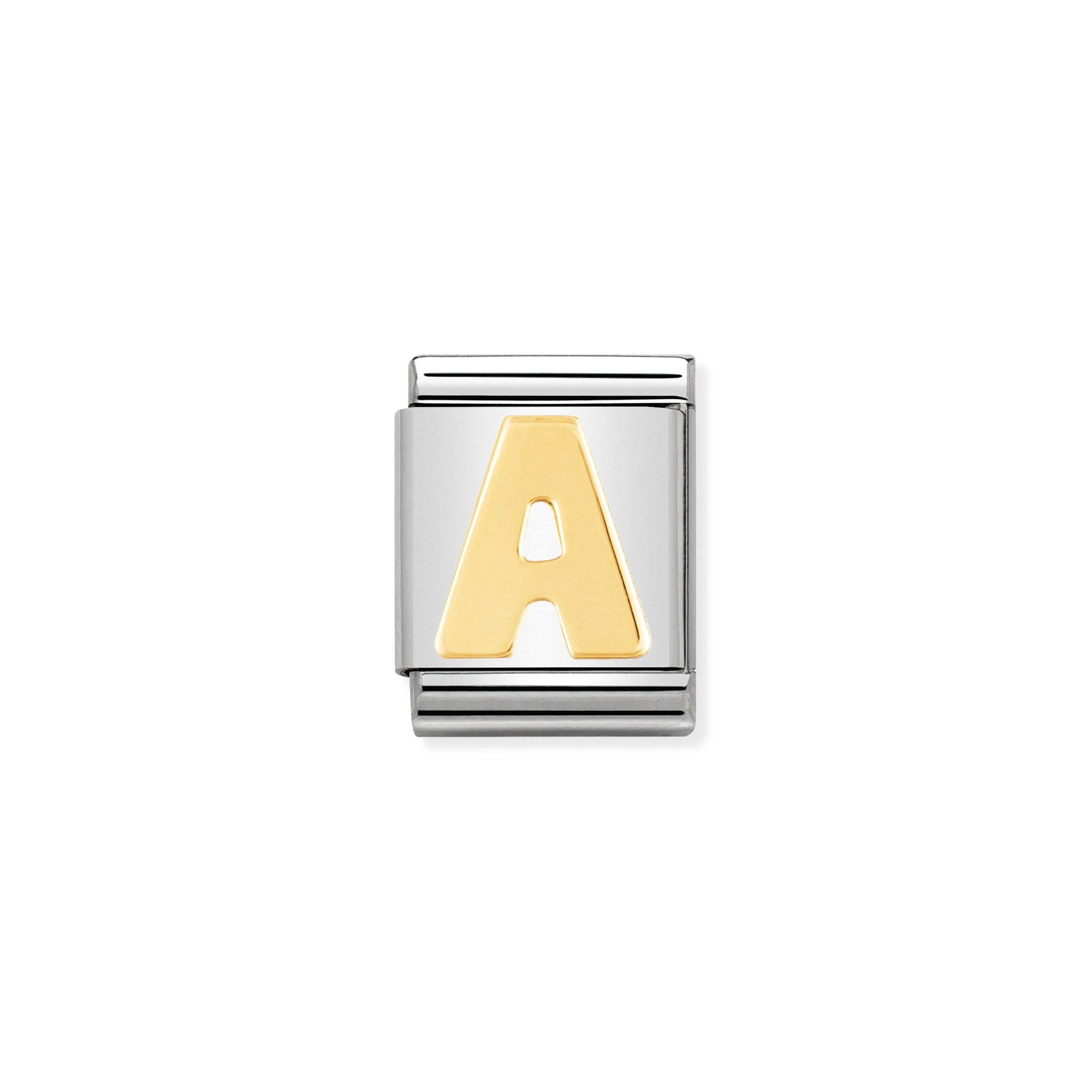 Nomination Composable Big Charm Buchstabe A - Edelstahl, Gold 750 Gelbgold