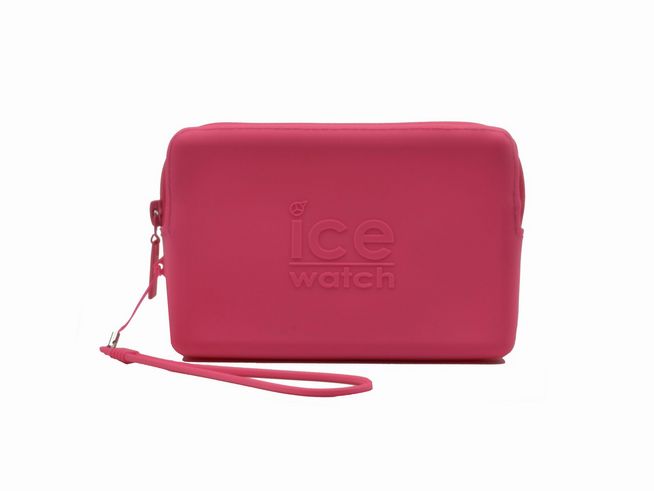 ICE WATCH Case aus Silikon in Pink Neon mit den Maßen 16,5x10,5 cm, Hersteller Ice watch, Accessoires Zusatzartikel mit einem praktischen Reißverschluss und Trageband.