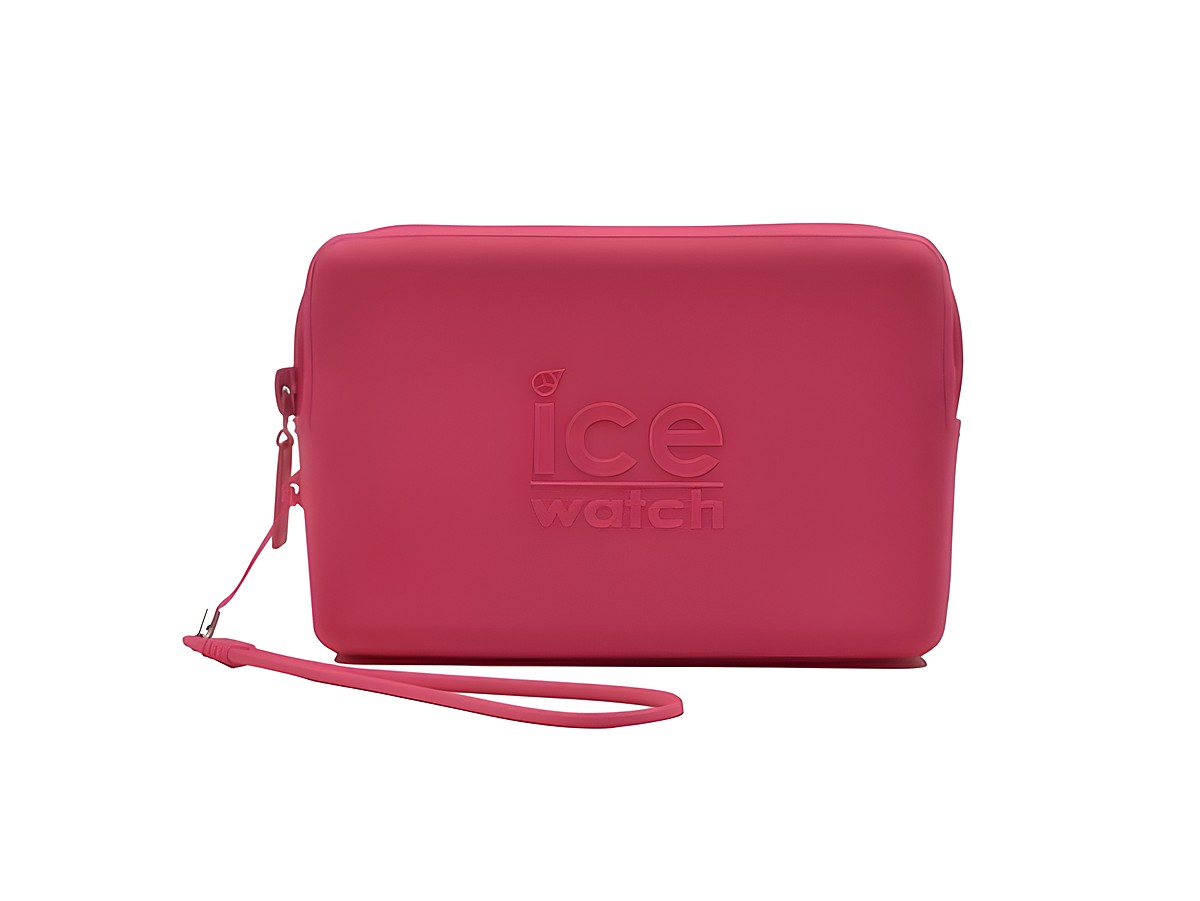 ICE WATCH Case aus Silikon in Pink Neon mit den Maßen 16,5x10,5 cm, Hersteller Ice watch, Accessoires Zusatzartikel mit einem praktischen Reißverschluss und Trageband.