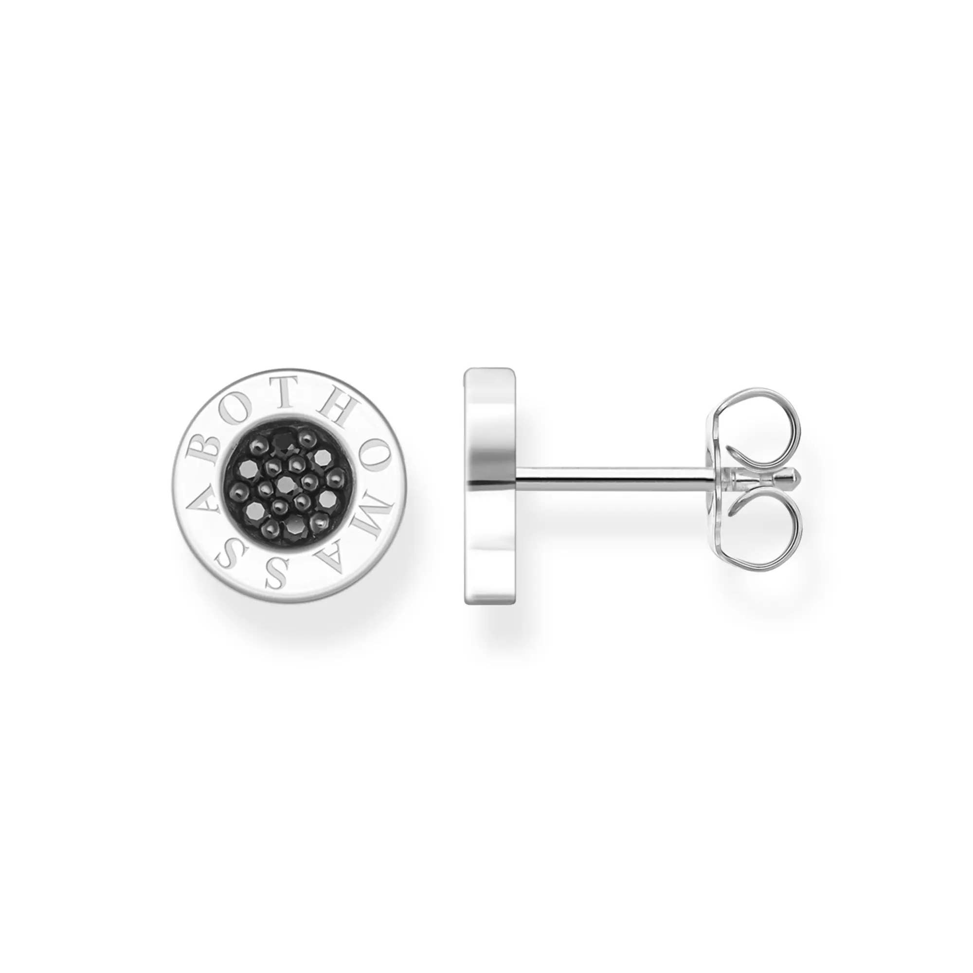 Thomas Sabo Ohrstecker klassisch Pavé schwarz – Silber – Zirkonia