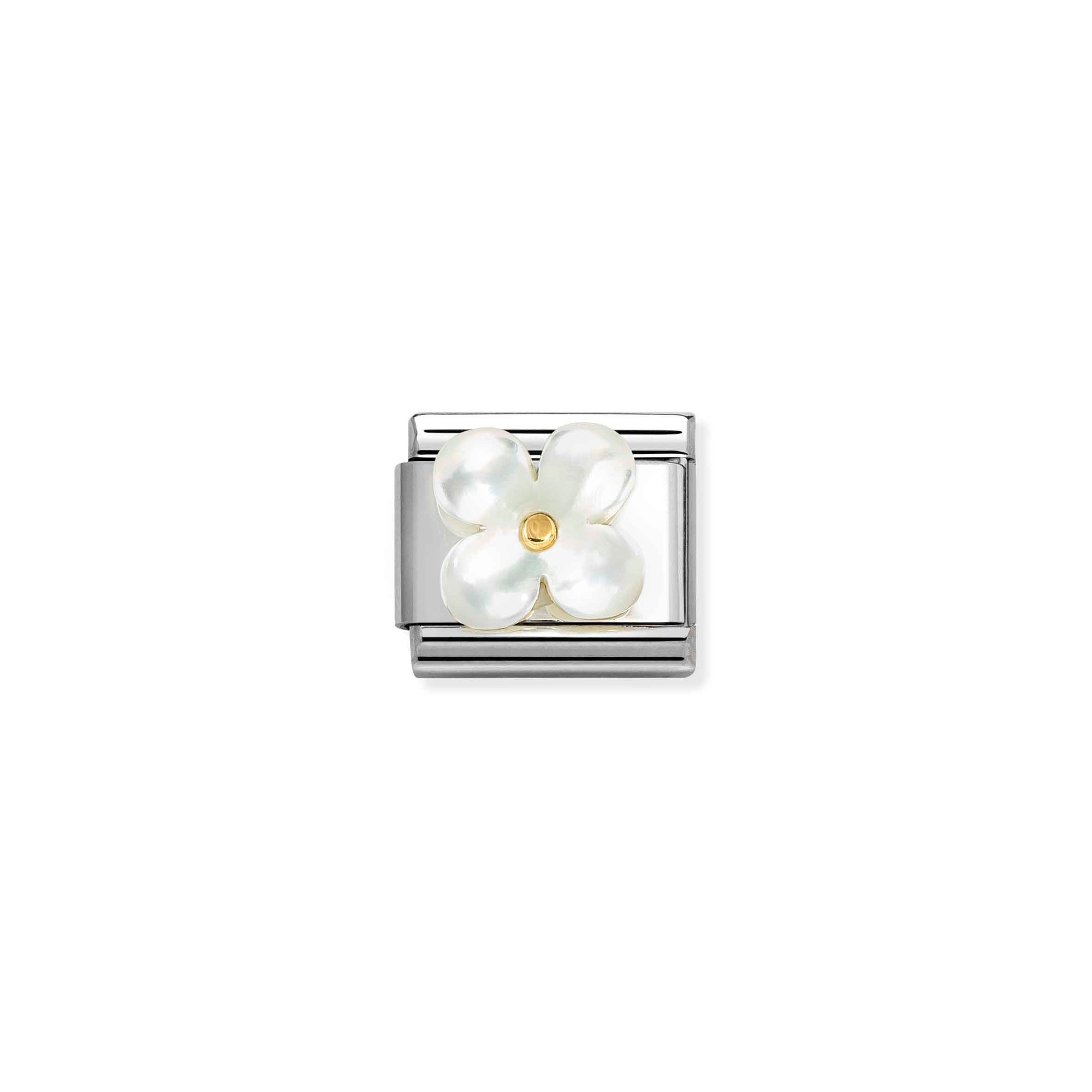 Nomination CLASSIC Element - Edelsteinmsymbol - 585 Gelbgold - Blume - Perlmutt – Ansicht 2