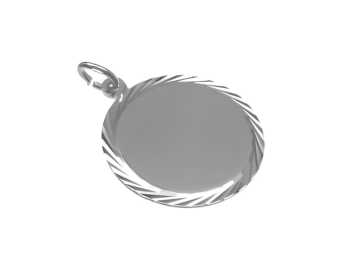 Gravurplatte Diamantschliff matt 925 Sterling Silber von Juwelier Harnisch, schlichtes Design mit einer eleganten Zierkante, ideal für persönliche Gravuren.