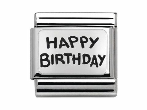 433010241-0 Ein silberner Charme von Nomination mit der Gravur HAPPY BIRTHDAY. Das zeitlose Design ist ideal für Geburtstagsgeschenke und Schmuckliebhaber. Hersteller SilverShine.