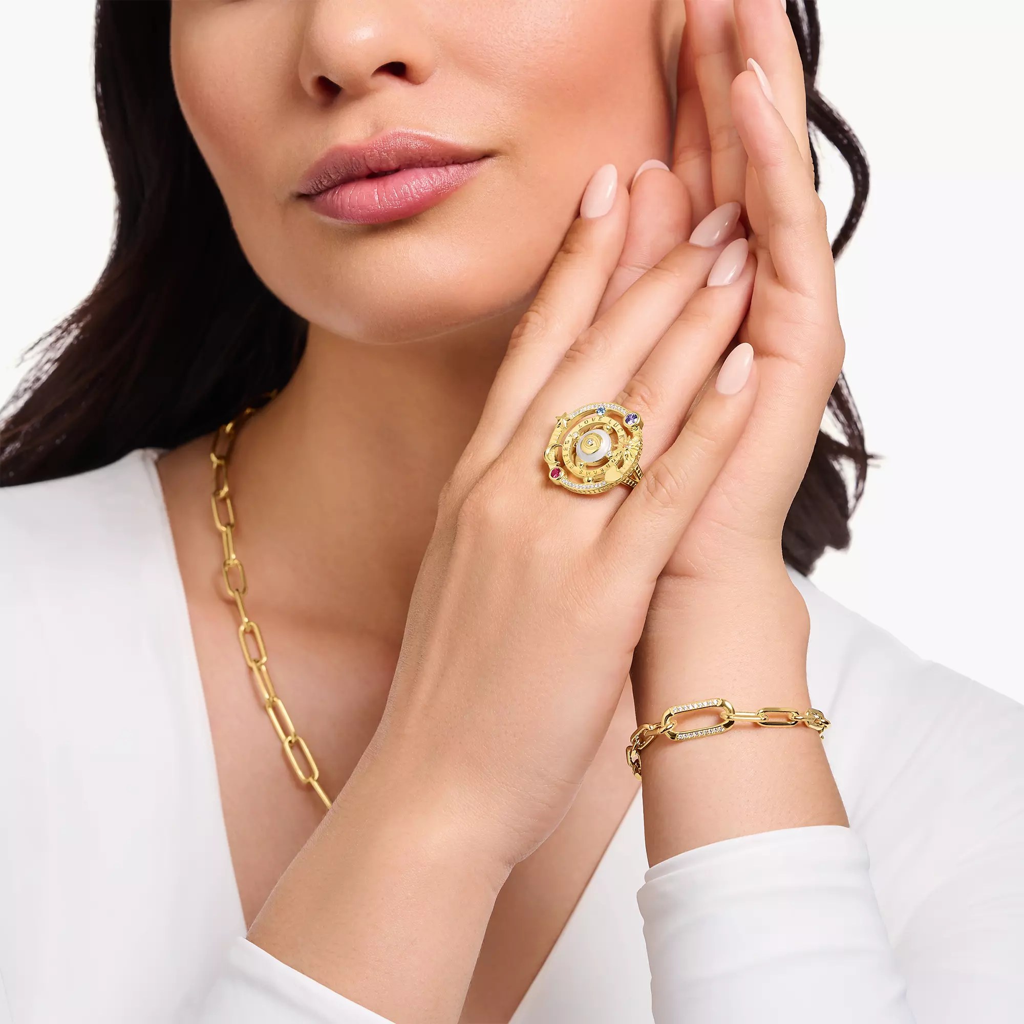 Thomas Sabo Ring - Silber verg. & Emaille & Zirkonia - bunt - kosmischer Talisman – Ansicht 2