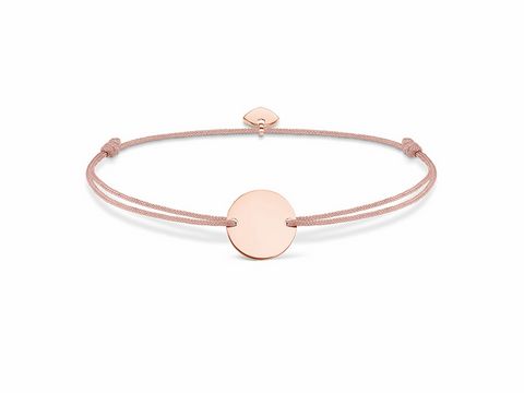 Elegantes Thomas Sabo Armband in Roségold mit einem runden Anhänger, verstellbar von 14 bis 20 cm, gefertigt aus feinem Material und ideal für modische Akzente.