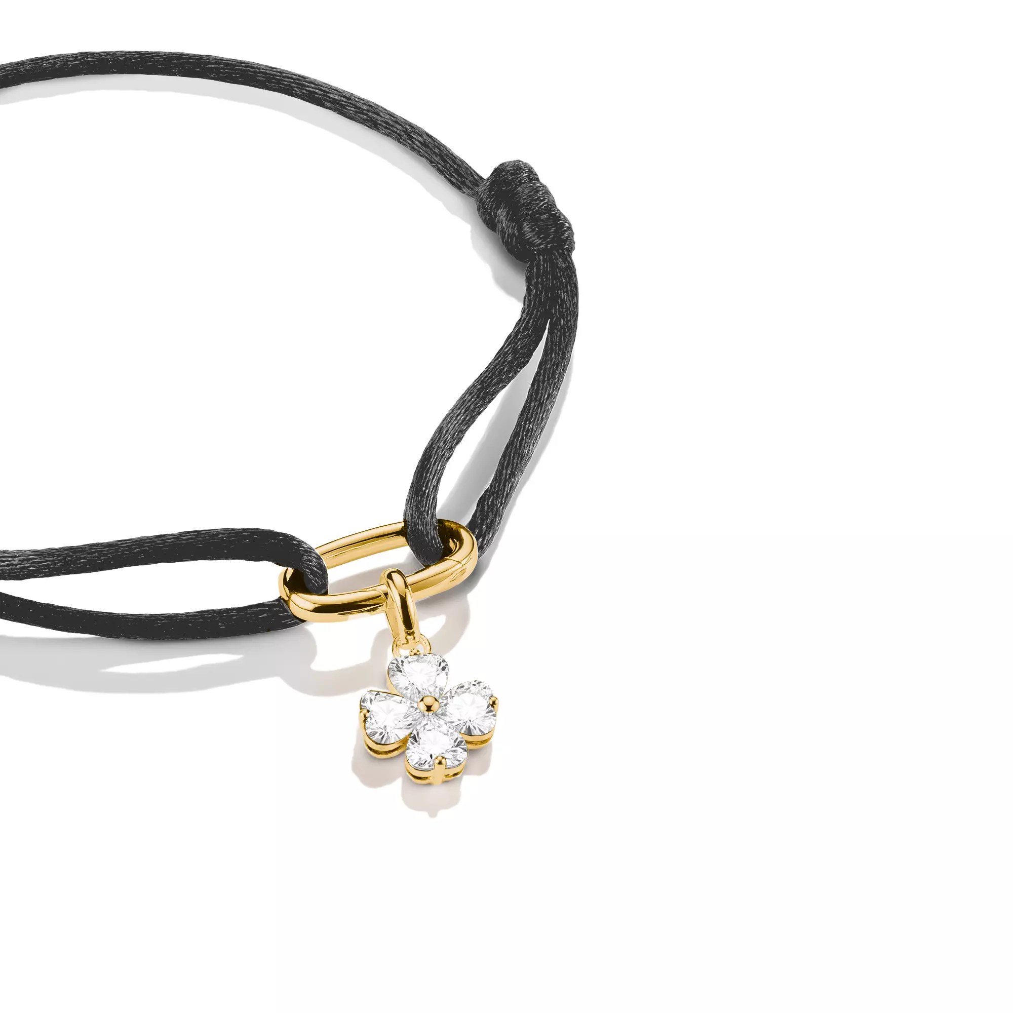 Thomas Sabo Charm Kleeblatt mit weißem Zirkonia im Herzschliff – Connect – vergoldet – Ansicht 2