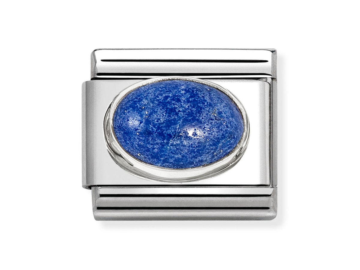 Edelsteinring mit einem ovalen Lapislazuli in hochwertiger Sterling Silberfassung, stilvolles Design von Nomination, ideal für modische Akzente.