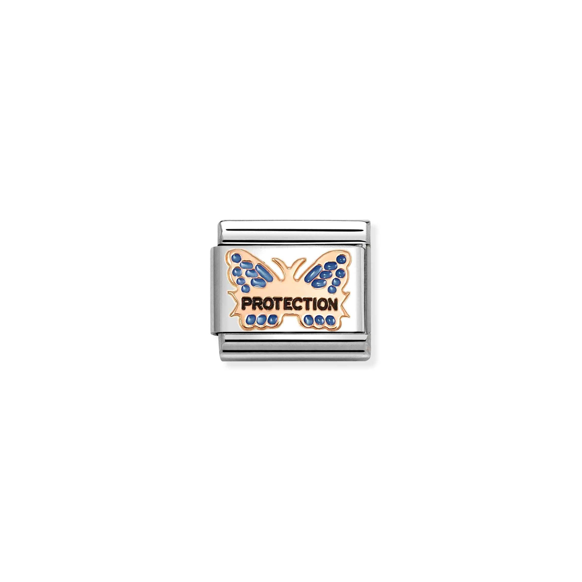 Nomination Composable Classic Charm Schmetterling PROTECTION blau - Edelstahl, roségoldfarben – Ansicht 2