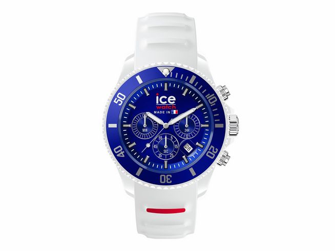 Ice Watch Uhr 023252 - ICE cocorico Weiß - Weiß - Medium, sportliche Armbanduhr mit weißem Silikonarmband und blauer Ziffernblattgestaltung, ideal für den modernen Alltag.