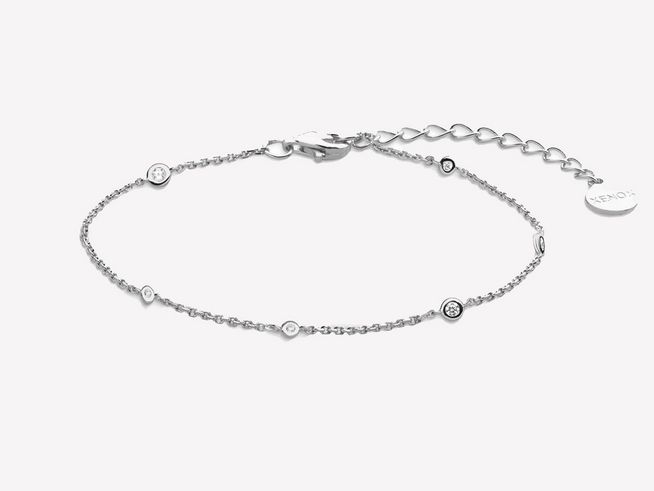 Xenox Sterling Silber Armband XS3831 in ZARGE SILBER, 15-18,5 cm, zarte Karreekette mit kleinen, funkelnden Details und einem praktischen Verschluss, ideal für jeden Anlass.