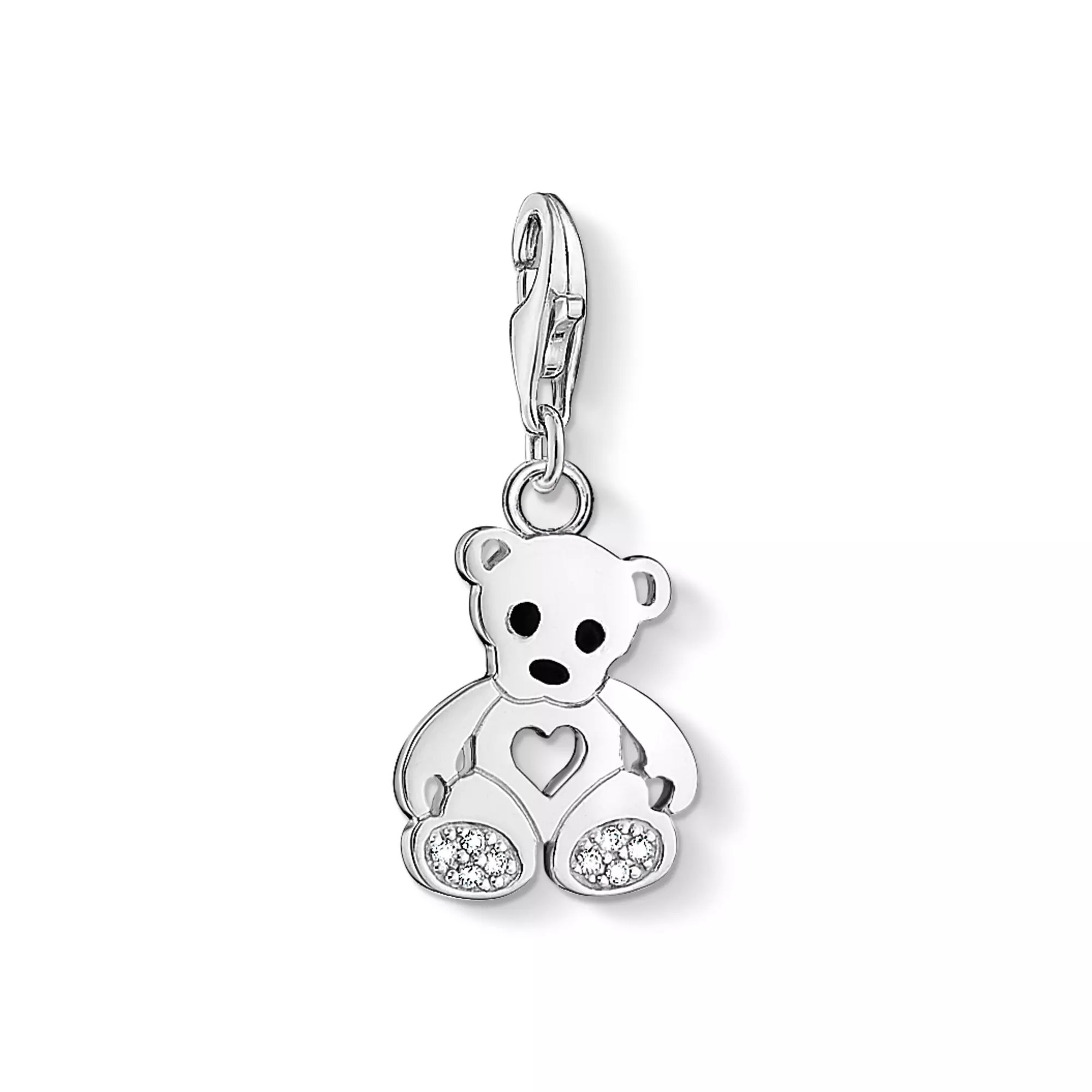 Thomas Sabo charms - Teddybär Sterling Silber + Email + Zirkonia - weiß