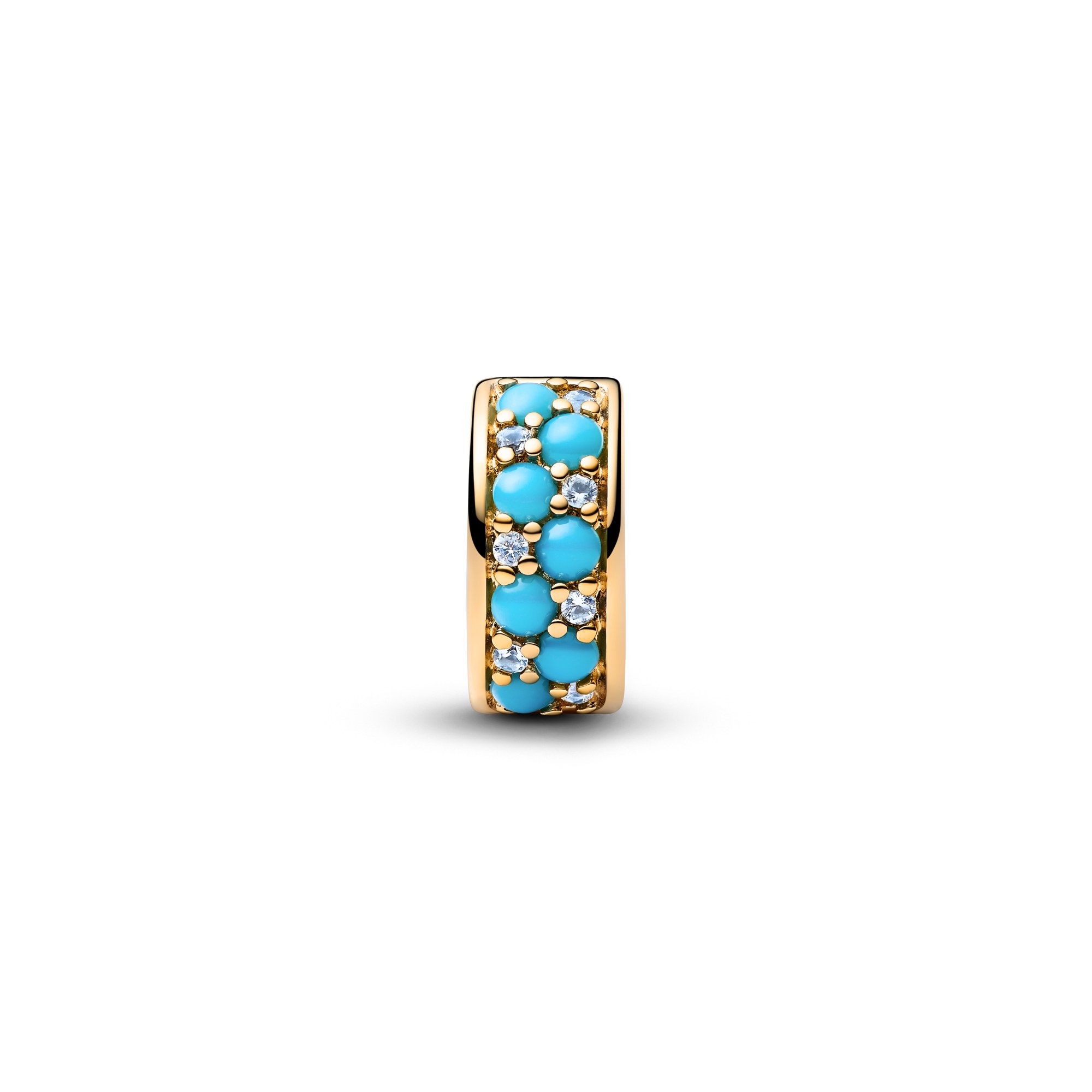 Pandora Aqua Blue CLIP - Gelbgold Vergoldung – Ansicht 3