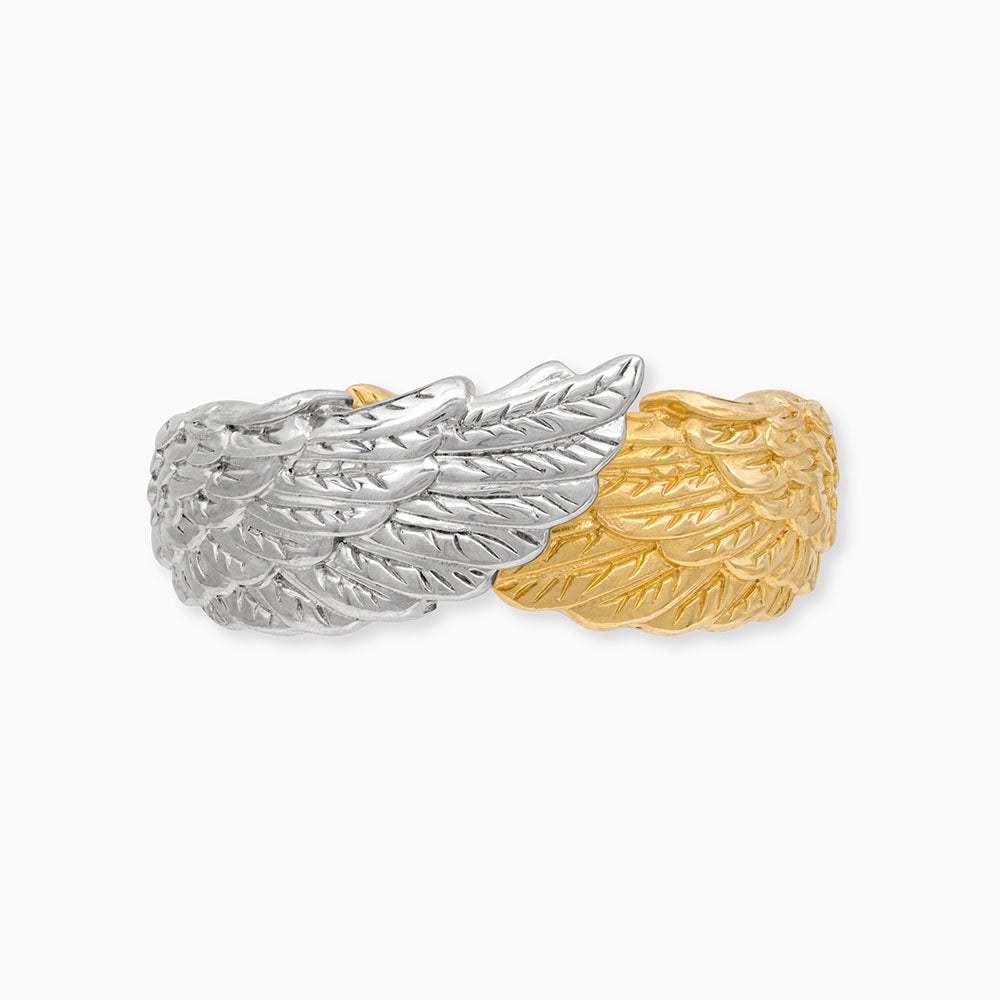 Engelsrufer WING Ring Double Bicolor - Gelbgold vergoldet auf Silber – Ansicht 2