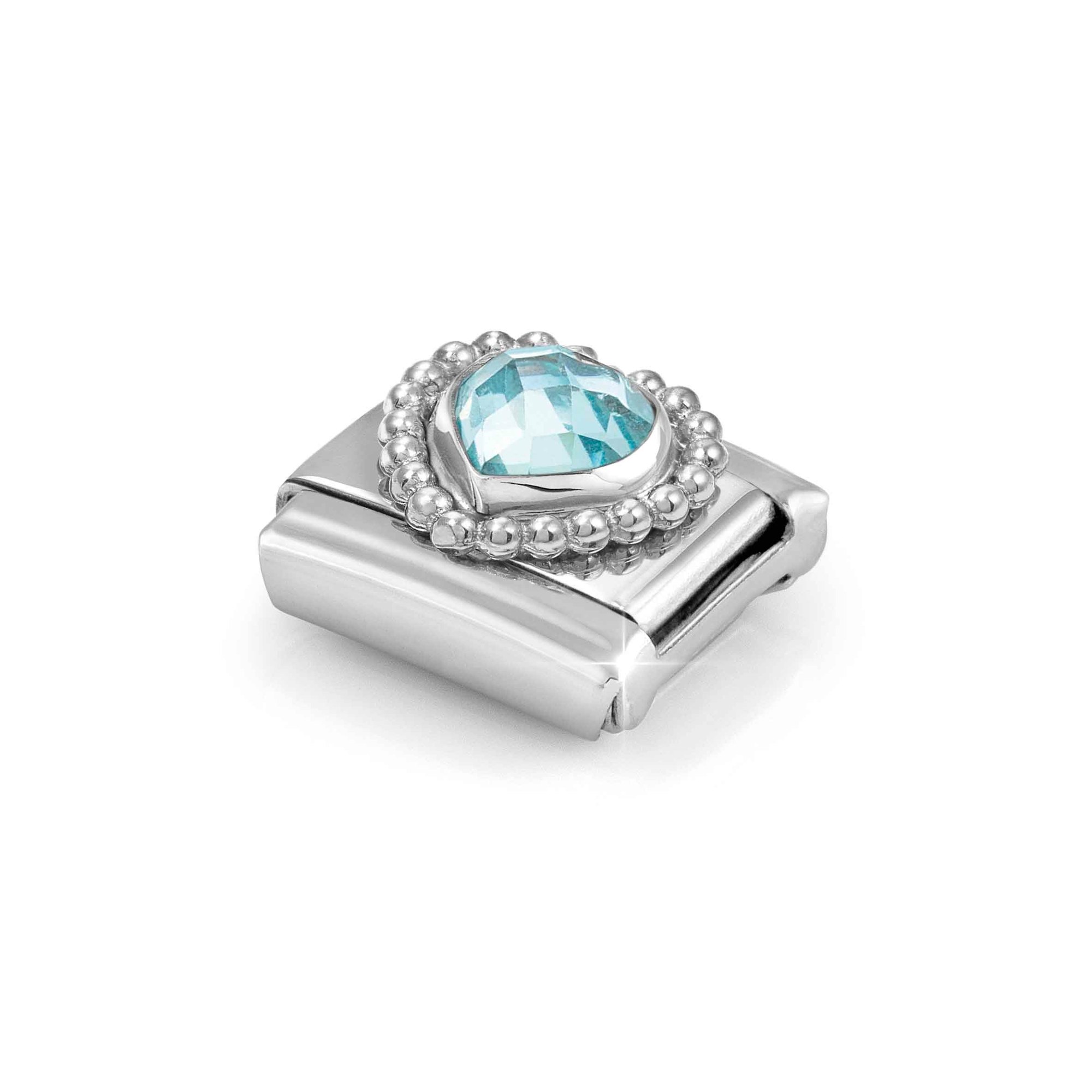 Nomination Composable Classic Charm Herz himmelblau - Edelstahl, Sterling Silber, Zirkonia – Ansicht 4