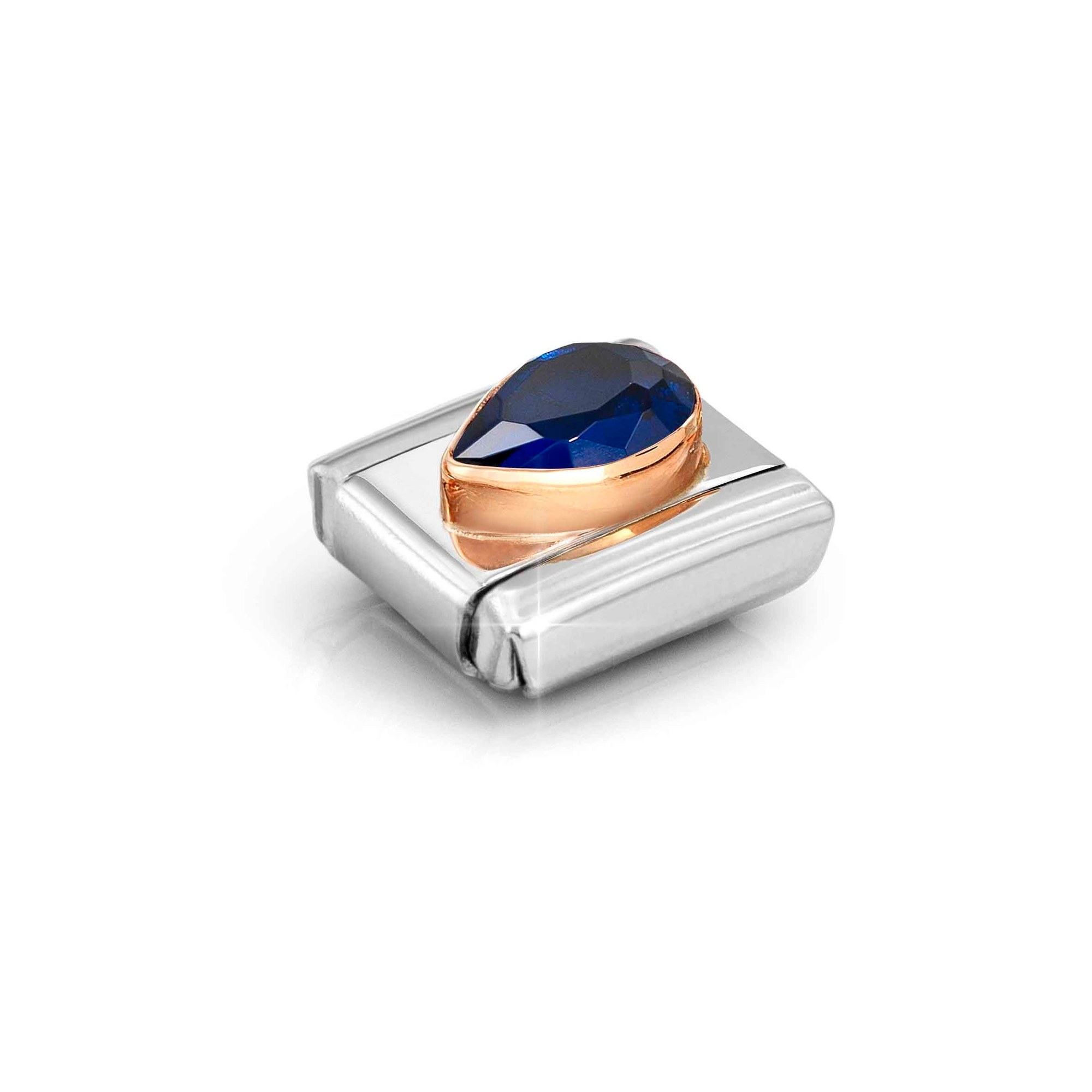 Nomination Classic - Dunkelblau - Zirkonia - Tropfen - Links - Roségold & Edelstahl – Ansicht 4