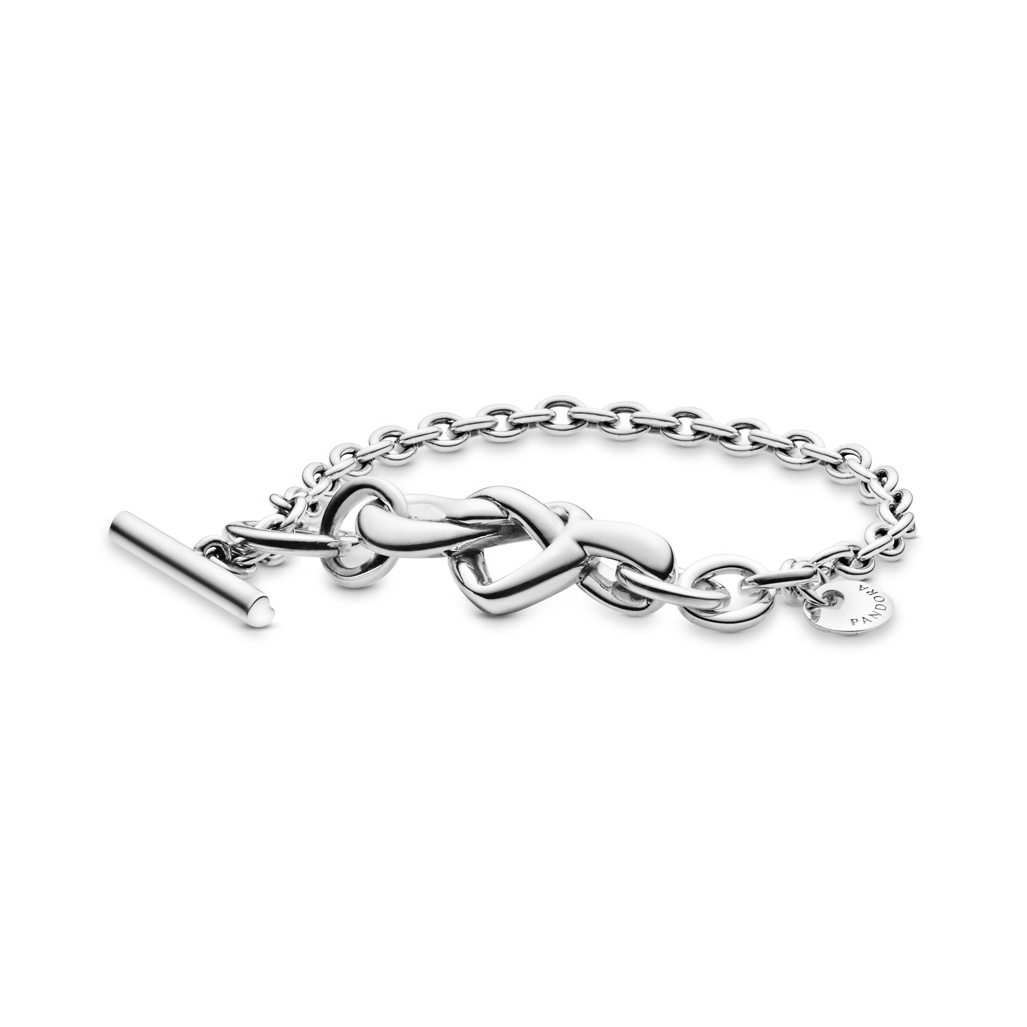 Pandora 20 cm Knotted hearts T - bar bracelet - Armband - Silber