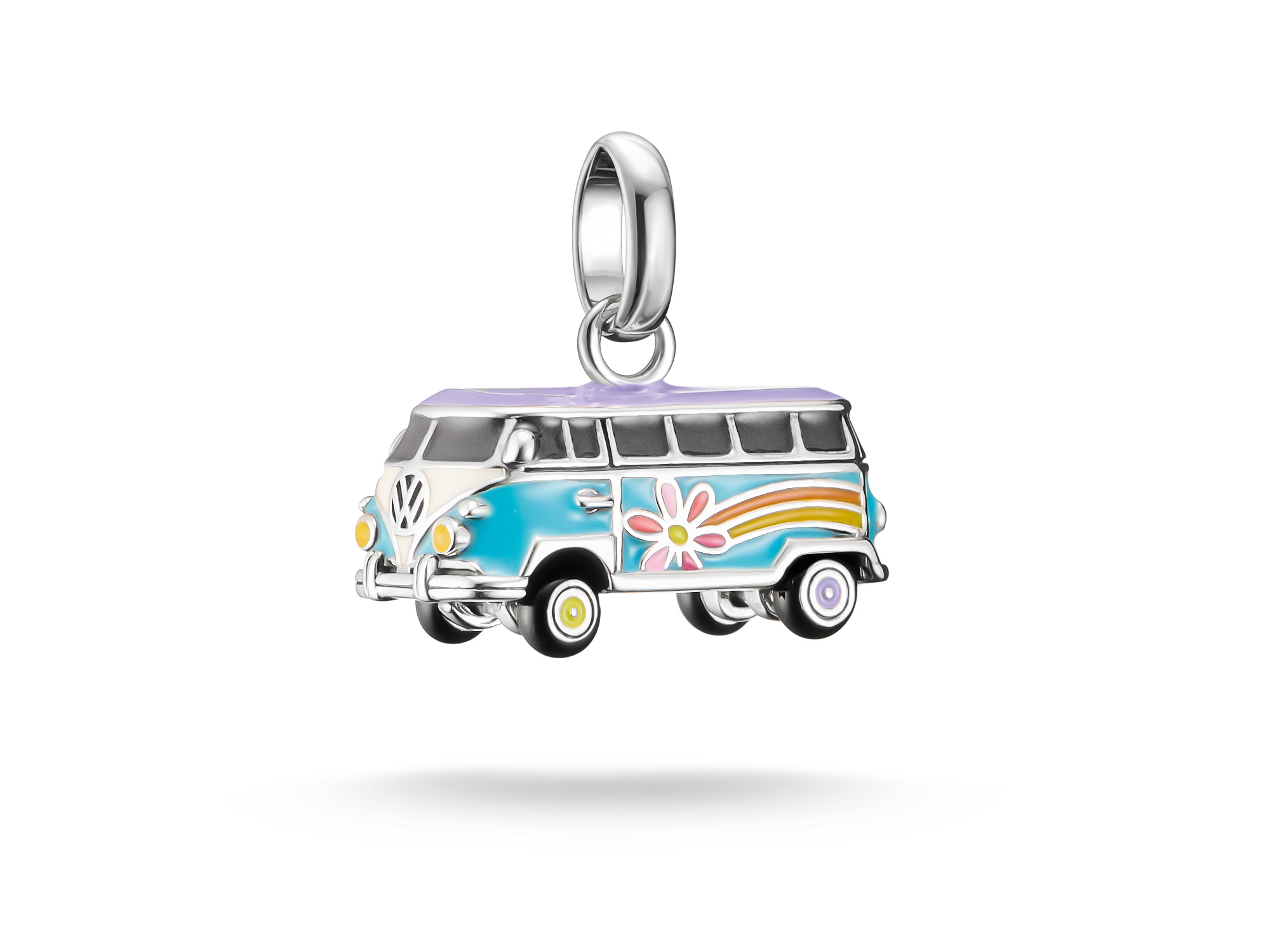 Thomas Sabo Connect - CC1324-664-7 Good Luck Rodeo Charm Volkswagen Hippie-Bus - Silber geschw. & Kaltemail - Bunt - Charm mit Öse