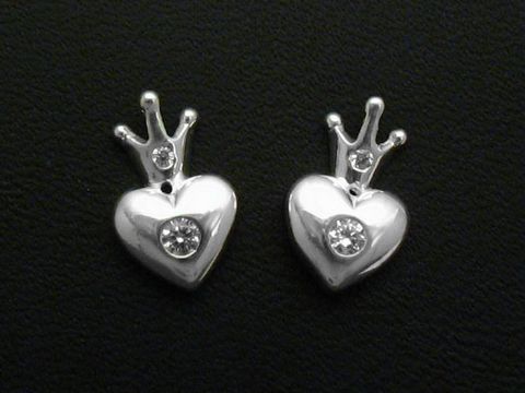 39705-0 Ohrstecker Herz mit Krone aus 925 Sterling Silber mit Zirkonia, hergestellt von Juwelier Harnisch, funkeln elegant und verleihen jedem Outfit einen besonderen Glanz.