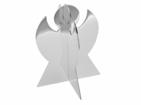 Standfigur aus Metall in versilberter Ausführung, darstellt einen Engel, 2-teilig zum Zusammenstecken, Hersteller Juwelier Harnisch, ideal als dekoratives Element oder Geschenk.