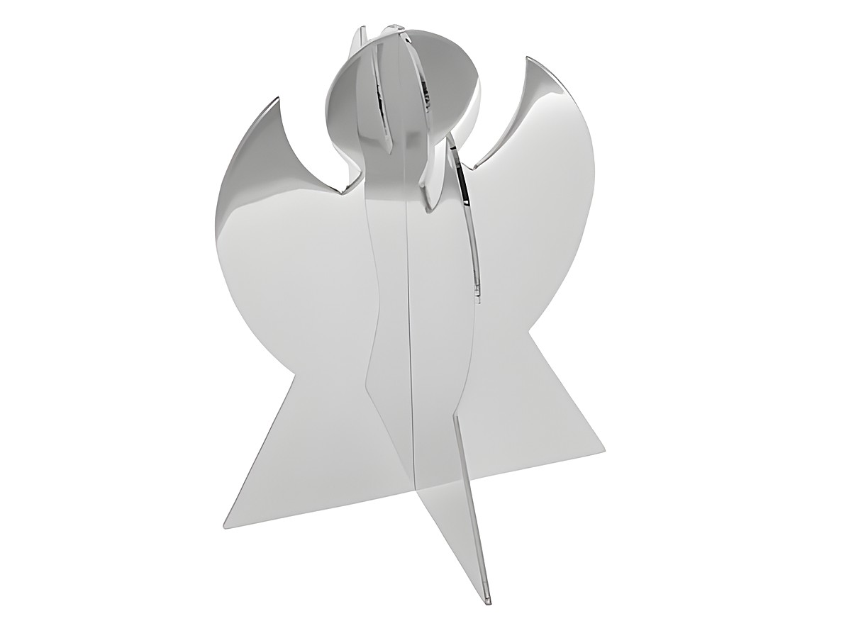 Standfigur aus Metall in versilberter Ausführung, darstellt einen Engel, 2-teilig zum Zusammenstecken, Hersteller Juwelier Harnisch, ideal als dekoratives Element oder Geschenk.