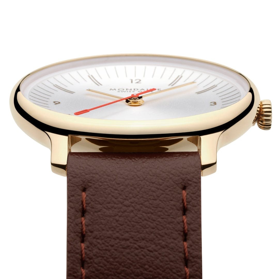 Mondaine Uhr - Doppio - Braun - 33 mm – Ansicht 2
