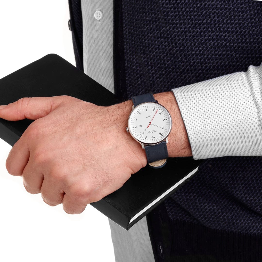 Mondaine Uhr MLE.41910.LDV - Doppio Big - SOLAR - Blau - 41 mm – Ansicht 5