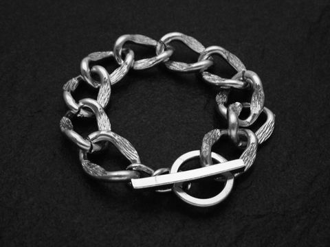 Silberfarbenes Armband von Juwelier Harnisch mit einer Länge von 21cm, neu und aus einem auffälligen Kettendesign gefertigt, ideal für jede Gelegenheit.
