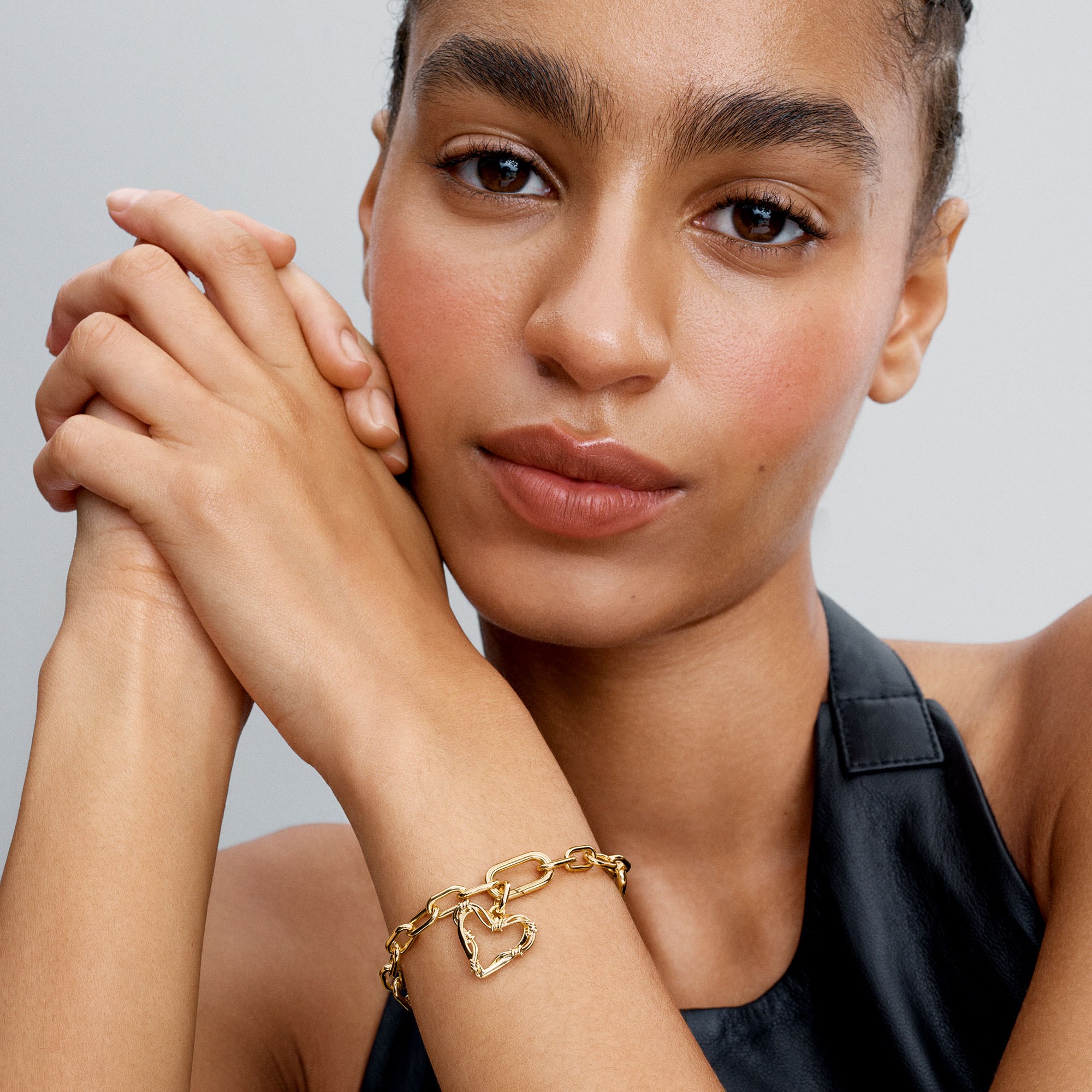 Pandora ME - Stacheldraht Herz - Gelbgold vergoldet – Ansicht 4