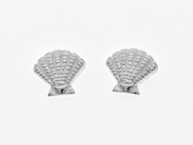 302450-0 Ohrringe Muschel aus Silber 925, zauberhaftes Design von Juwelier Harnisch, Ohrstecker ohne Stein in Form von Muscheln, ideal für jeden Anlass.