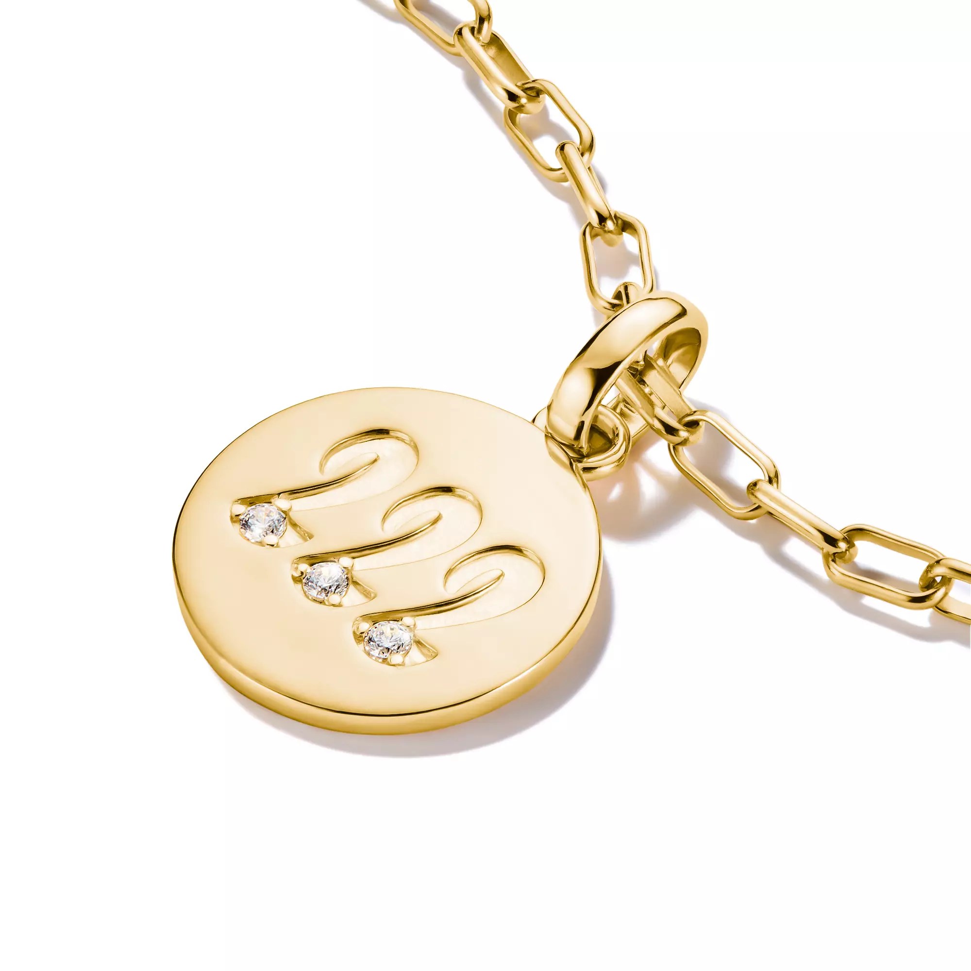Thomas Sabo Connect - Engelzahl 222 - Charm mit Öse - Silber & Gelbgold Verg. + Zirkonia – Ansicht 2