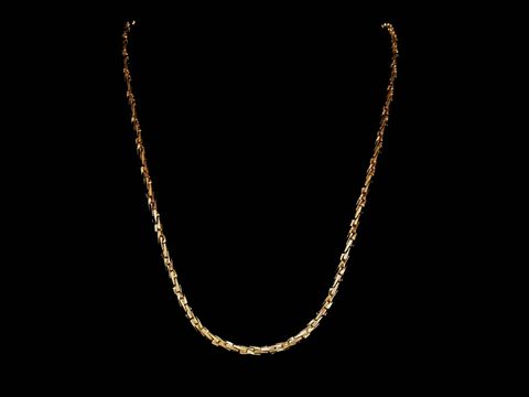 Lange Kette XXL vergoldet mit Anker vierkant Rund gedrückt in 3 x 3 mm und einer Länge von 91,5 cm, hergestellt von Juwelier Harnisch, zeigt eine elegante und zeitlose Optik.