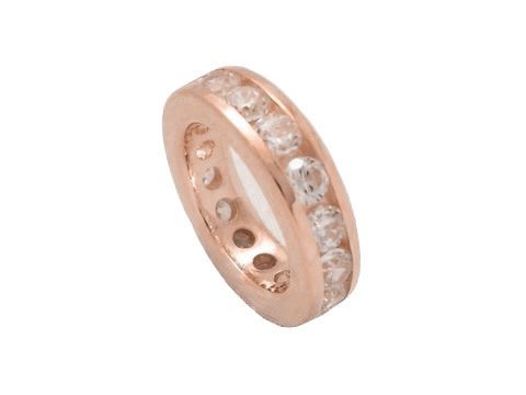 Memorie Sterling Silber rosé vergoldet Taufring mit Zirkonia von Juwelier Harnisch, elegant und zeitlos, ideal als Geschenk zur Taufe oder als modisches Accessoire.