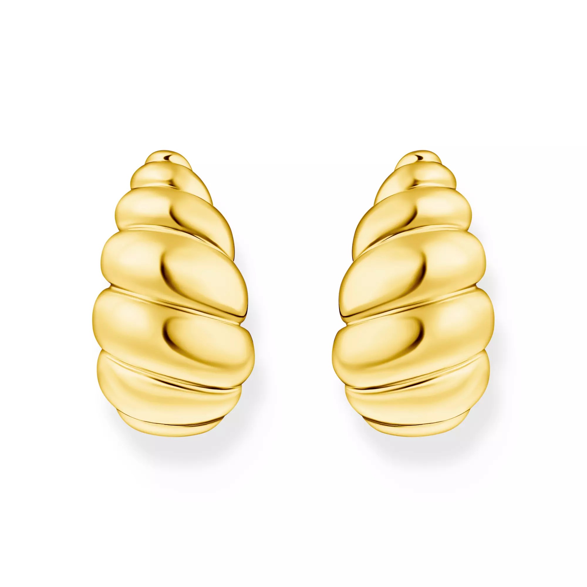 Thomas Sabo Ohrstecker organische Formen vergoldet – Silber – 24 mm hoch – Ansicht 2