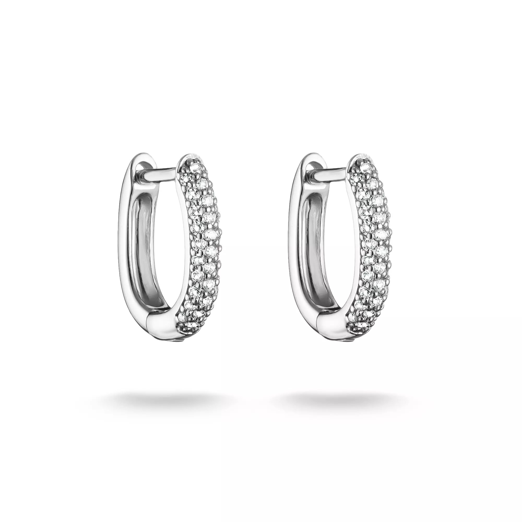 Thomas Sabo Creolen mit weißem Zirkonia – Silber – 11,5 mm hoch – Ansicht 2