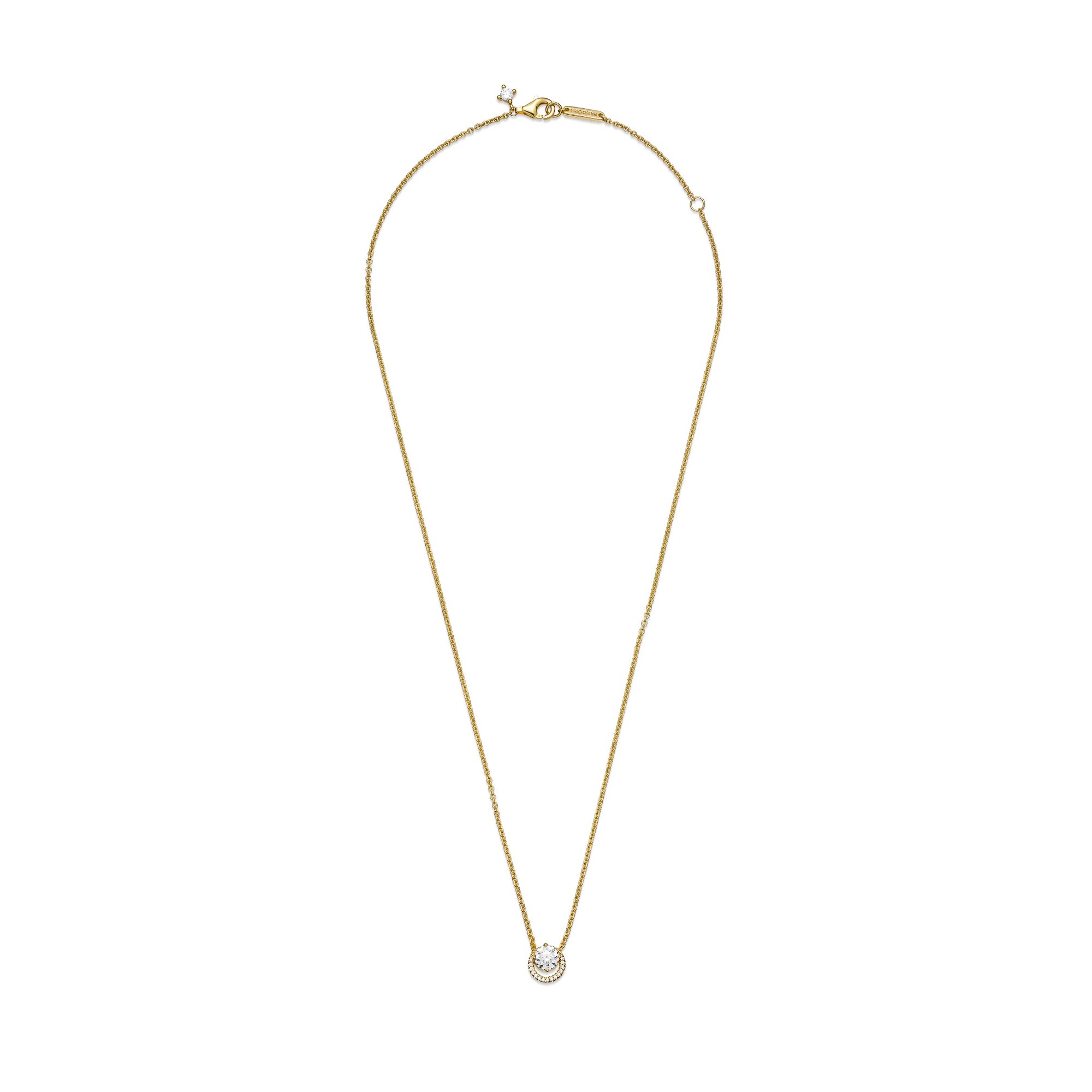 Pandora Funkelnder Runder Strahlenkranz Collier-Halskette - Gelbgold-Vergoldung Zirkonia 45 cm Ansicht 3 – Ansicht 3