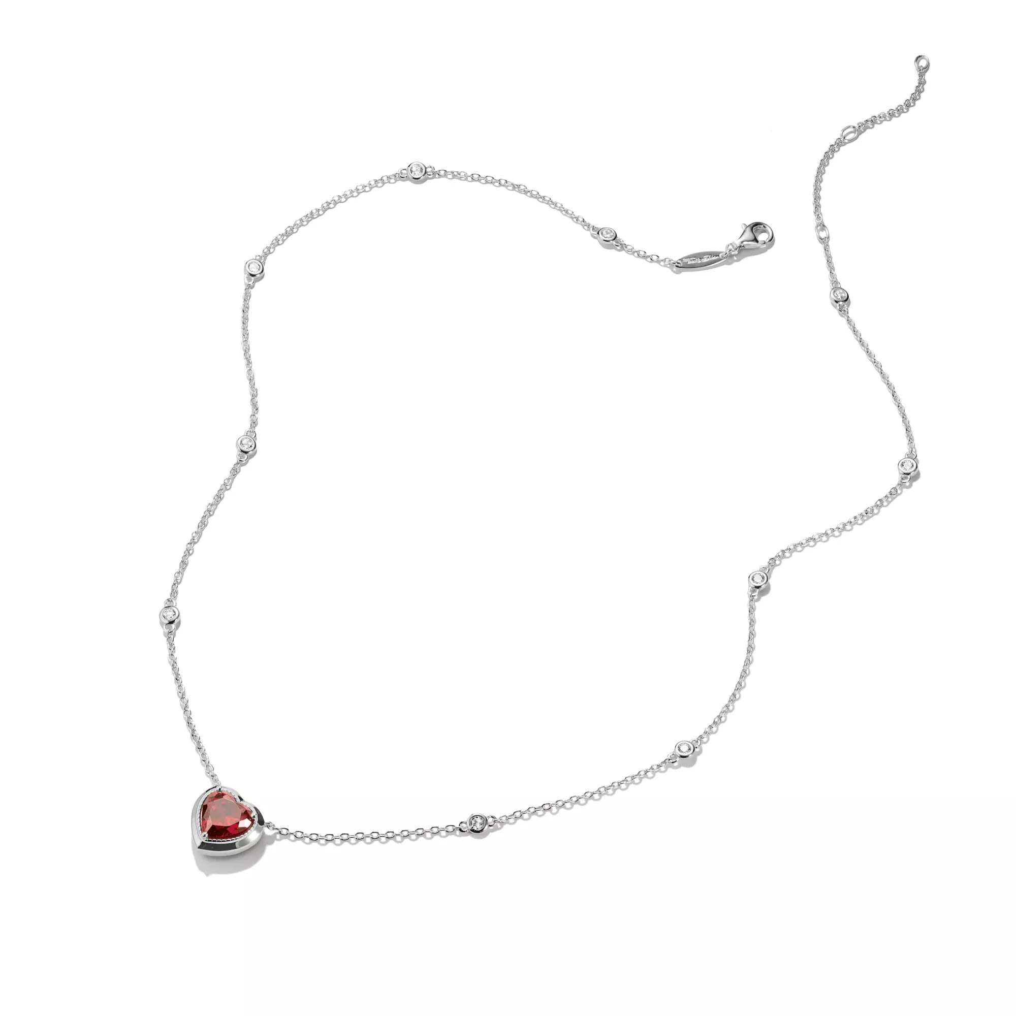 Thomas Sabo ELYNDRA HERZ Kette 45 - 50 cm - Sterling Silber & Zirkonia - Rot – Ansicht 2